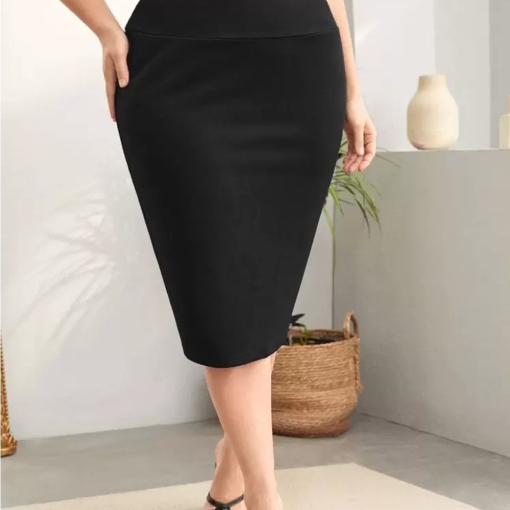 Sz 3XL SHEIN curvy Firerie Plus High Waist Pencil Skirt  black